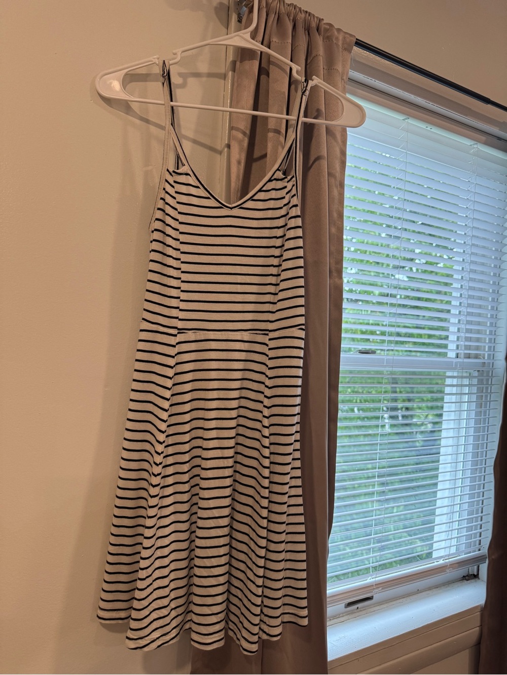 Mudd White and Black Striped A-Line Sundress